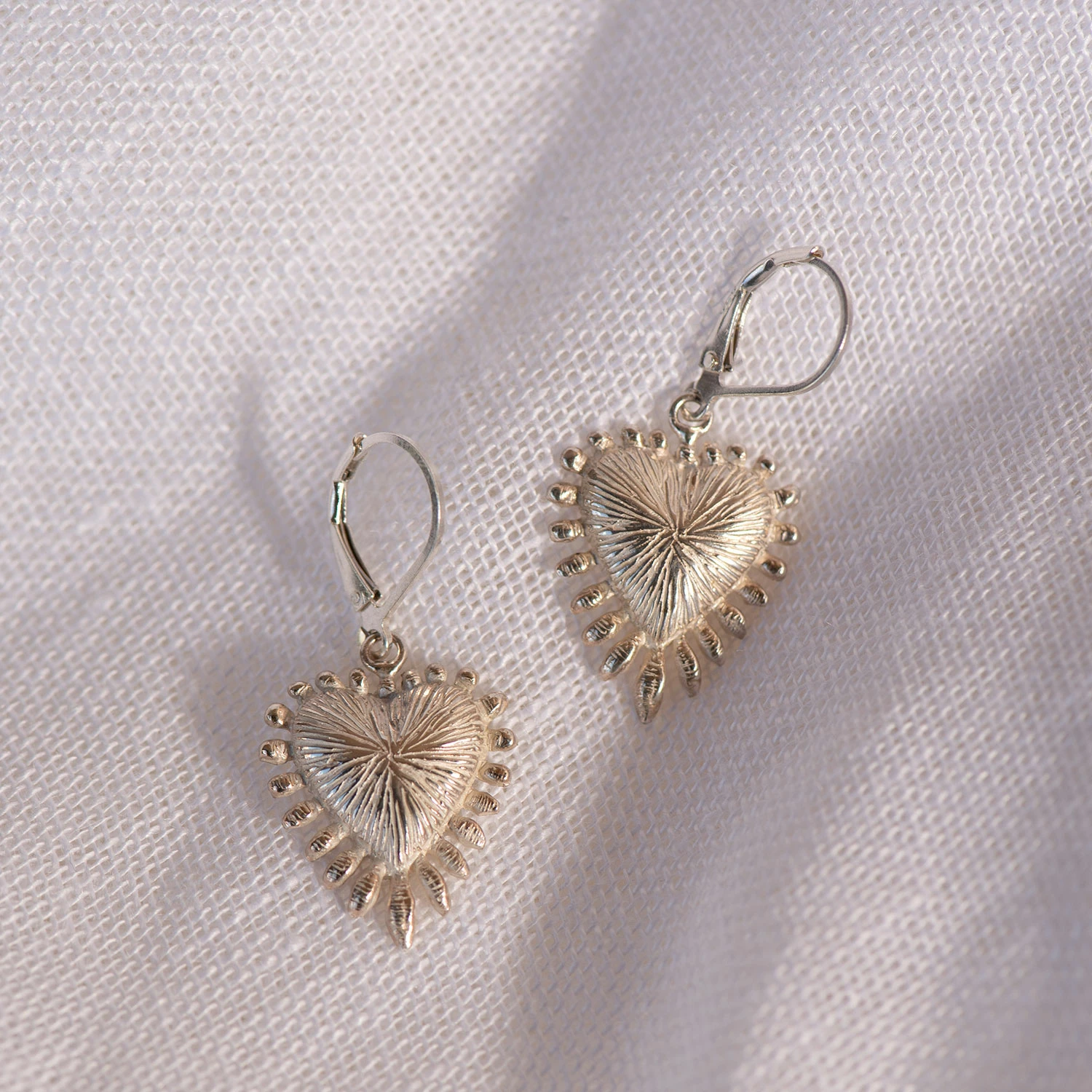 Zoe and Morgan Heart Rays Earrings Silver 1 Zoe and Morgan Heart Rays Earrings Silver