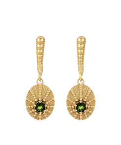 Zoe and Morgan Kina Gold and Chrome Diopside Earrings