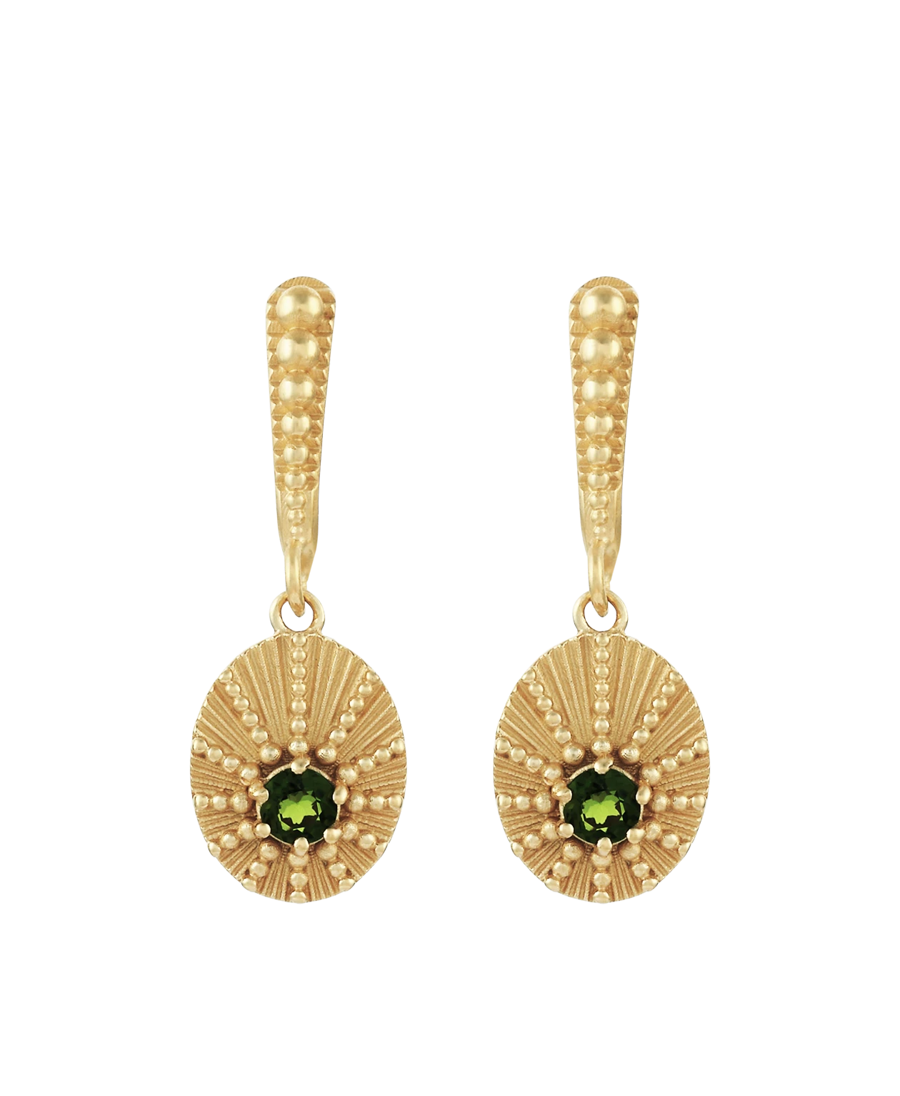 Zoe and Morgan Kina Gold and Chrome Diopside Earrings 2 Zoe and Morgan Kina Gold and Chrome Diopside Earrings