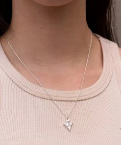 Zoe and Morgan Anastasia Necklace Silver with White Topaz