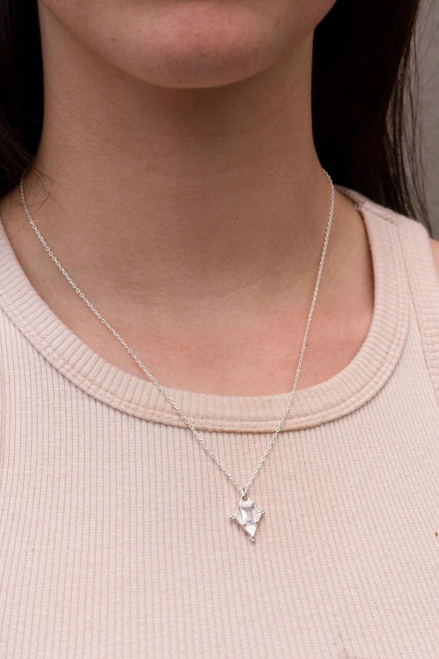 Zoe and Morgan Anastasia Necklace Silver with White Topaz 2 Zoe and Morgan Anastasia Necklace Silver with White Topaz