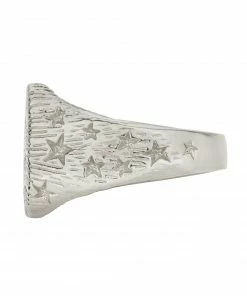 Zoe and Morgan Starry Mens Signet Ring Silver 7 Zoe and Morgan Starry Mens Signet Ring Silver