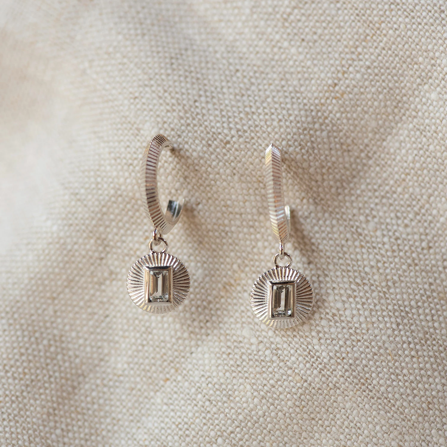 Zoe and Morgan Vera Earrings Silver with White Topaz 1 Zoe and Morgan Vera Earrings Silver with White Topaz