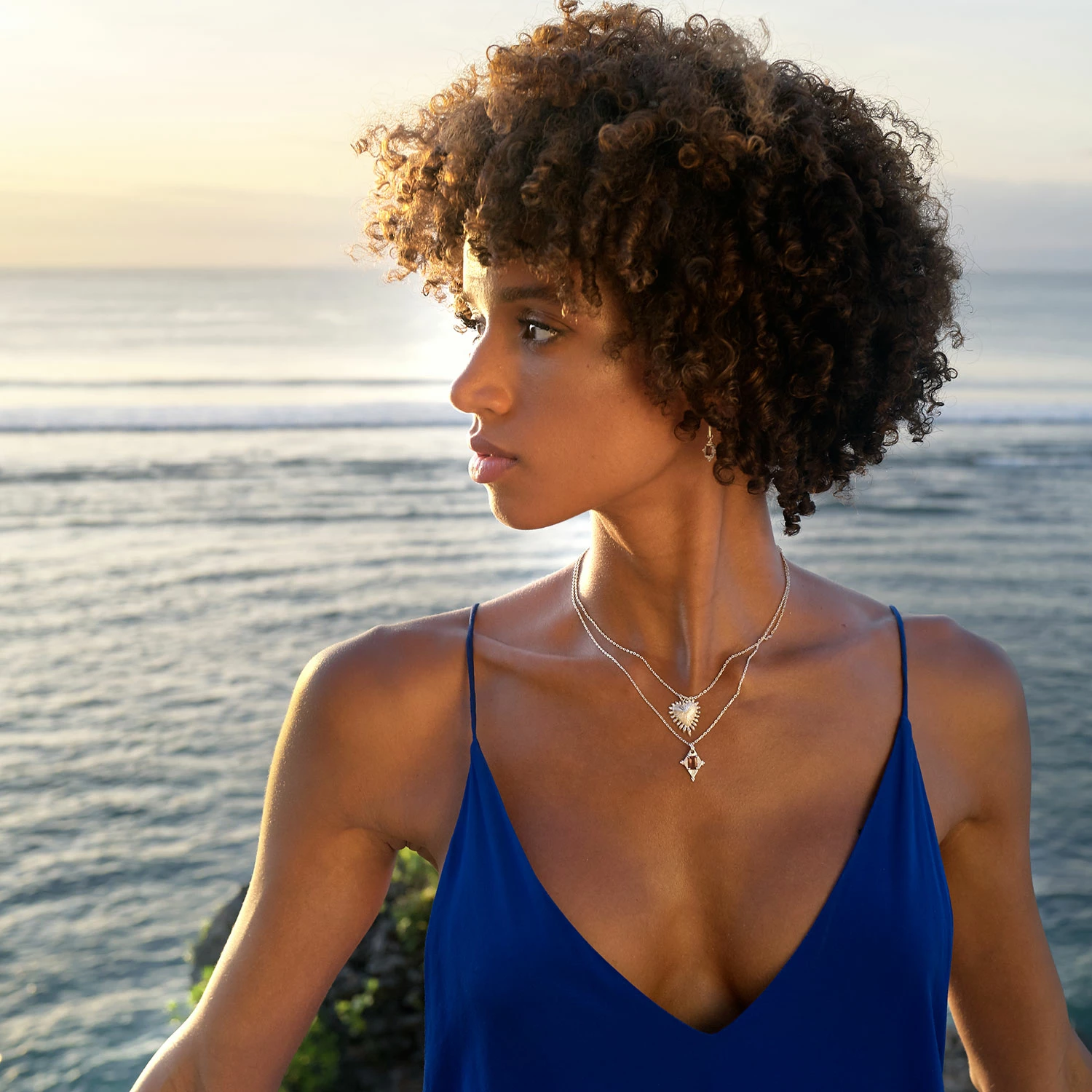 Zoe and Morgan Heart Rays Necklace Silver 5 Zoe and Morgan Heart Rays Necklace Silver