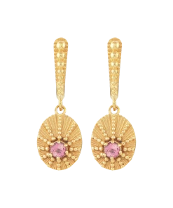 Zoe and Morgan Kina Earrings Gold with Pink Tourmaline 9 Zoe and Morgan Kina Earrings Gold with Pink Tourmaline