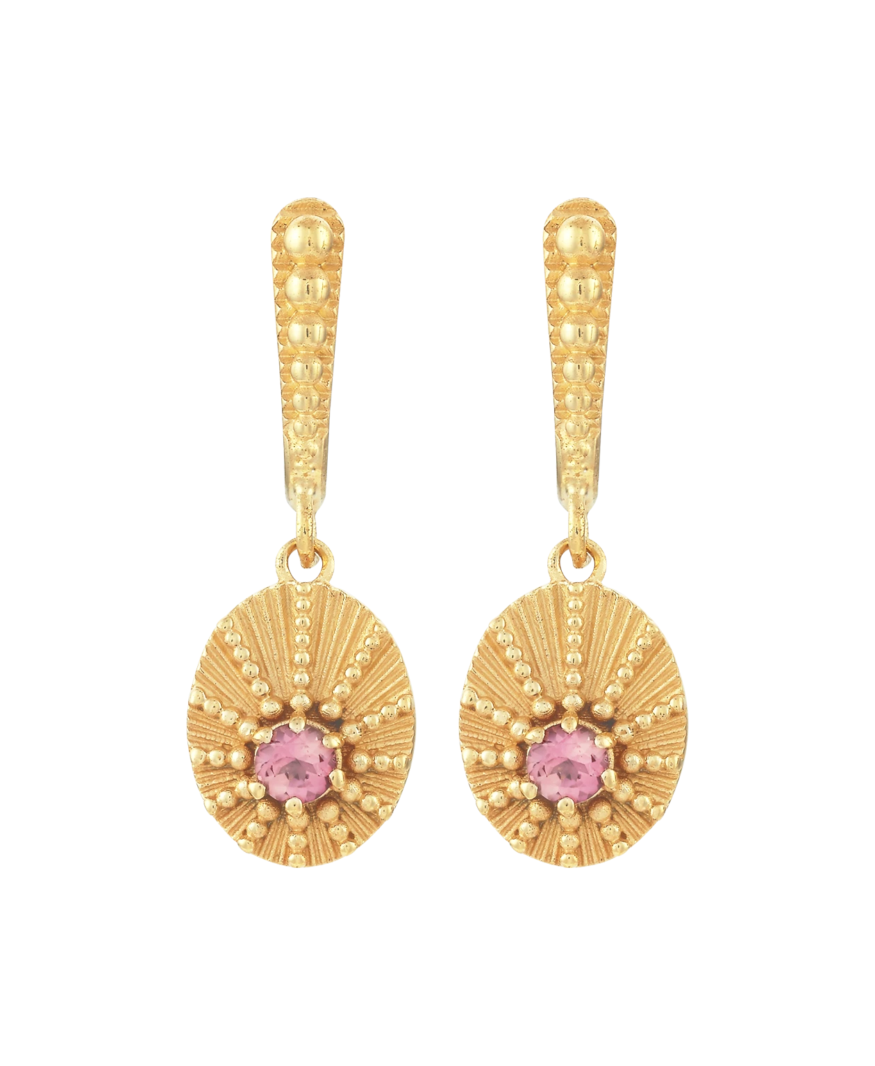 Zoe and Morgan Kina Earrings Gold with Pink Tourmaline 5 Zoe and Morgan Kina Earrings Gold with Pink Tourmaline