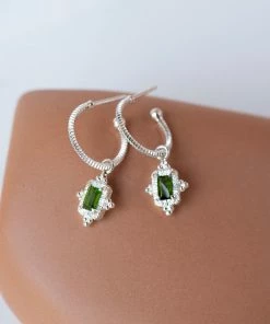 Zoe and Morgan Marina earrings silver with Chrome Diopside