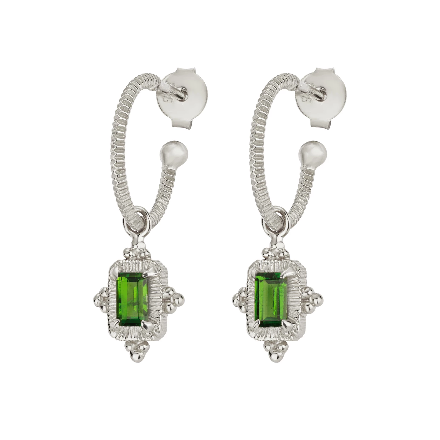 Zoe and Morgan Marina earrings silver with Chrome Diopside 4 Zoe and Morgan Marina earrings silver with Chrome Diopside