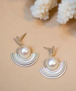 Zoe and Morgan Adella Silver Pearl Earring