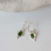 Zoe and Morgan Anastasia Earrings Silver with Chrome Diopside