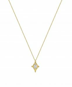 Zoe and Morgan Anastasia Necklace Gold with White Topaz