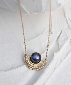 Zoe and Morgan Adella Gold and Pearl Necklace.