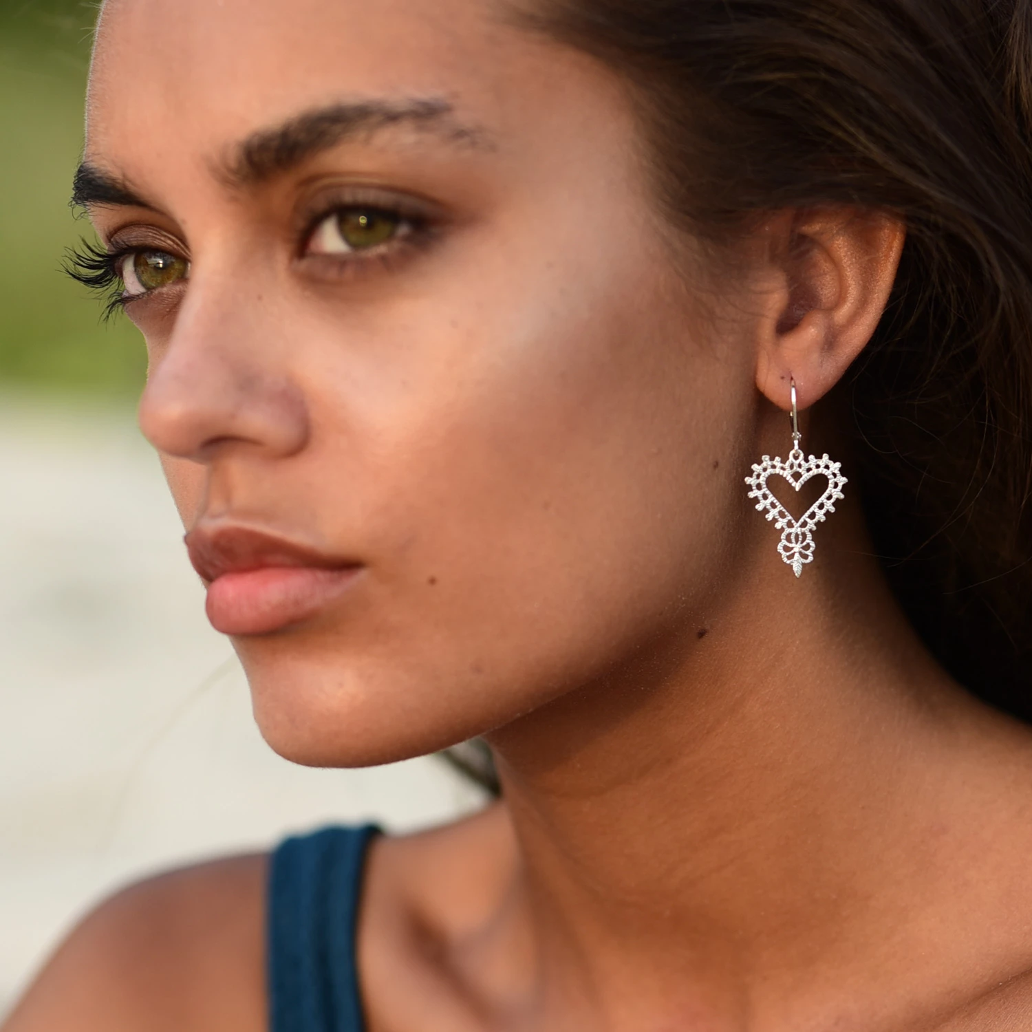 Zoe and Morgan Silver Gypsy Heart Earrings 2 Zoe and Morgan Silver Gypsy Heart Earrings