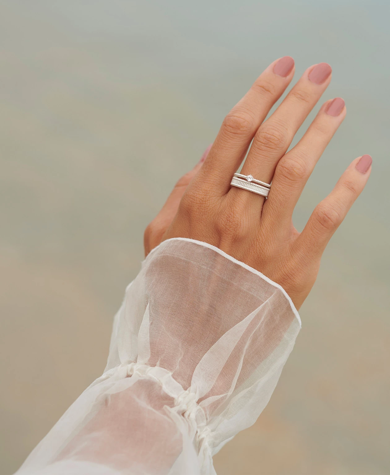 Zoe and Morgan Connected Stacker Silver Ring 2 Zoe and Morgan Connected Stacker Silver Ring