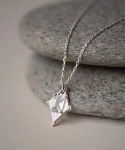 Zoe and Morgan Anastasia Necklace Silver with White Topaz