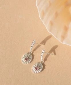 Zoe and Morgan Kina Earrings Silver with Pink Tourmaline