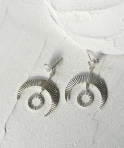 Zoe and Morgan Hatha Silver Earrings