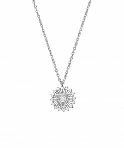 Zoe and Morgan Fifth Chakra Silver Necklace