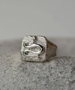 Zoe and Morgan Wisdom Mens Signet Ring Silver