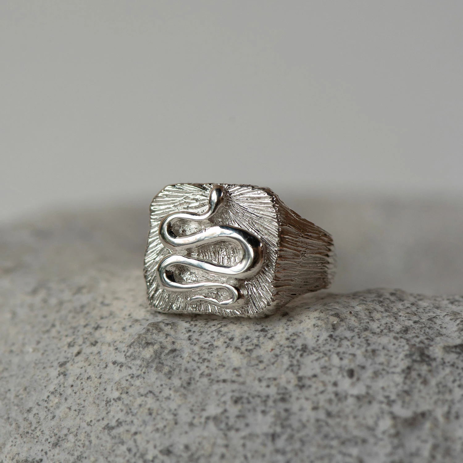 Zoe and Morgan Wisdom Mens Signet Ring Silver 1 Zoe and Morgan Wisdom Mens Signet Ring Silver