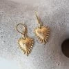 Zoe and Morgan Heart Rays Earrings Gold