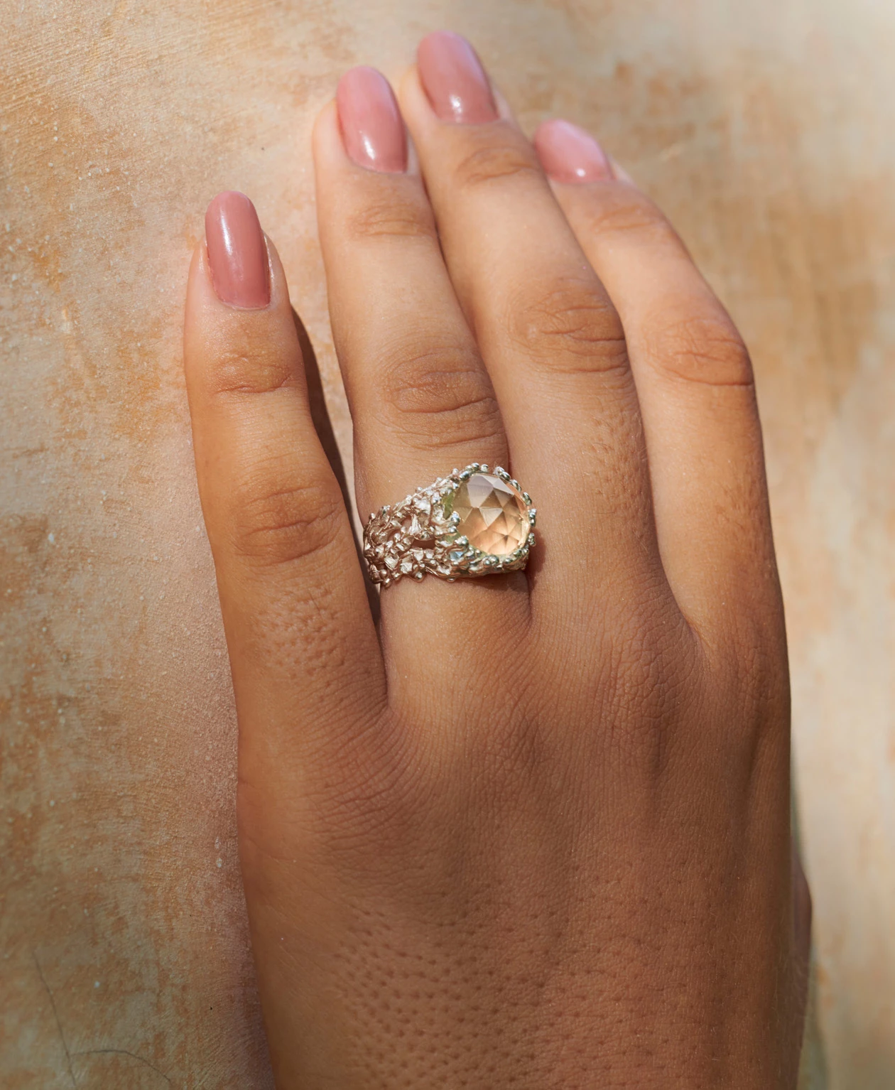 Zoe and Morgan Seaweed Ring Silver with Lemon Quartz 2 Zoe and Morgan Seaweed Ring Silver with Lemon Quartz