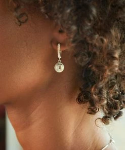 Zoe and Morgan Vera Earrings Silver with White Topaz