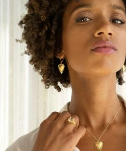 Zoe and Morgan Heart Rays Earrings Gold 10 Zoe and Morgan Heart Rays Earrings Gold