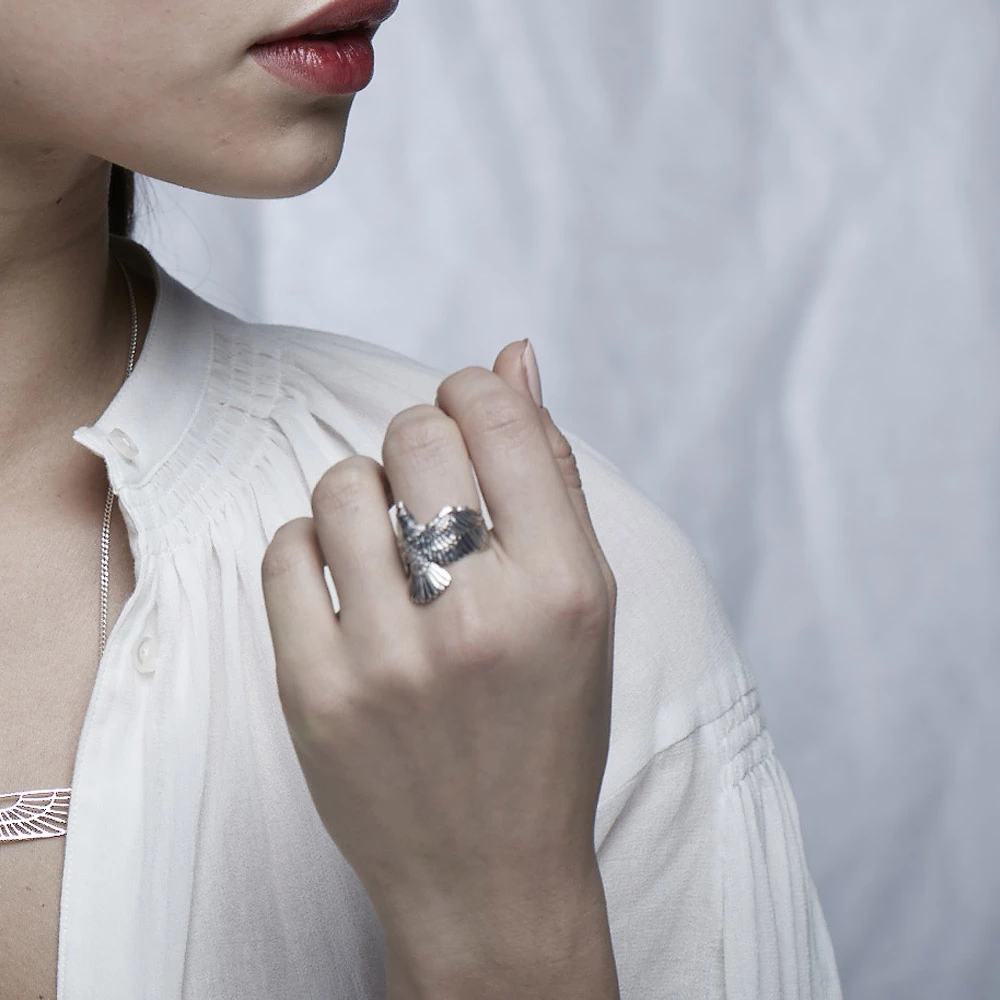 Zoe and Morgan Silver Falcon Ring 2 Zoe and Morgan Silver Falcon Ring