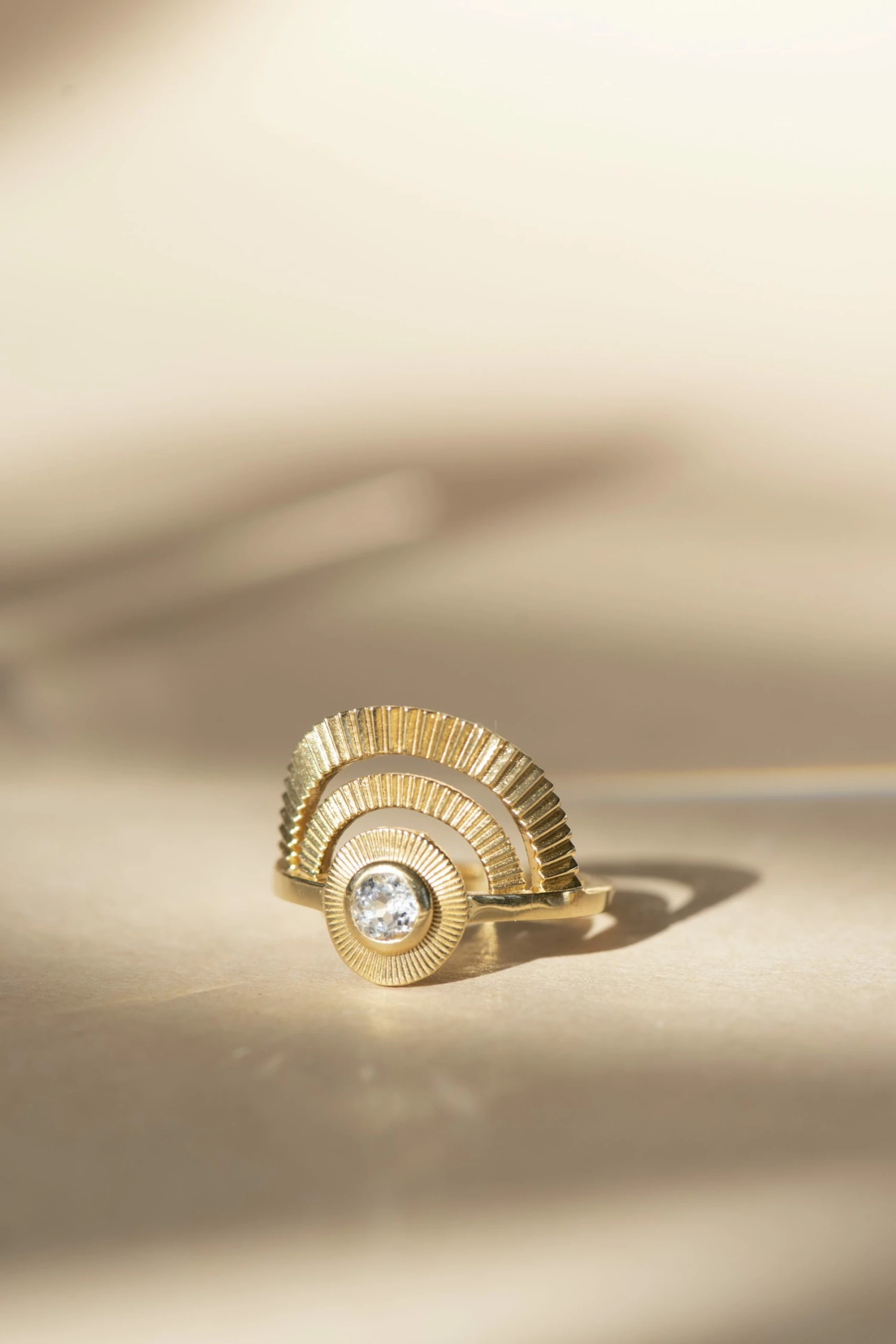 Zoe and Morgan Gold With White Zircon Golden Hour Ring 1 Zoe and Morgan Gold With White Zircon Golden Hour Ring