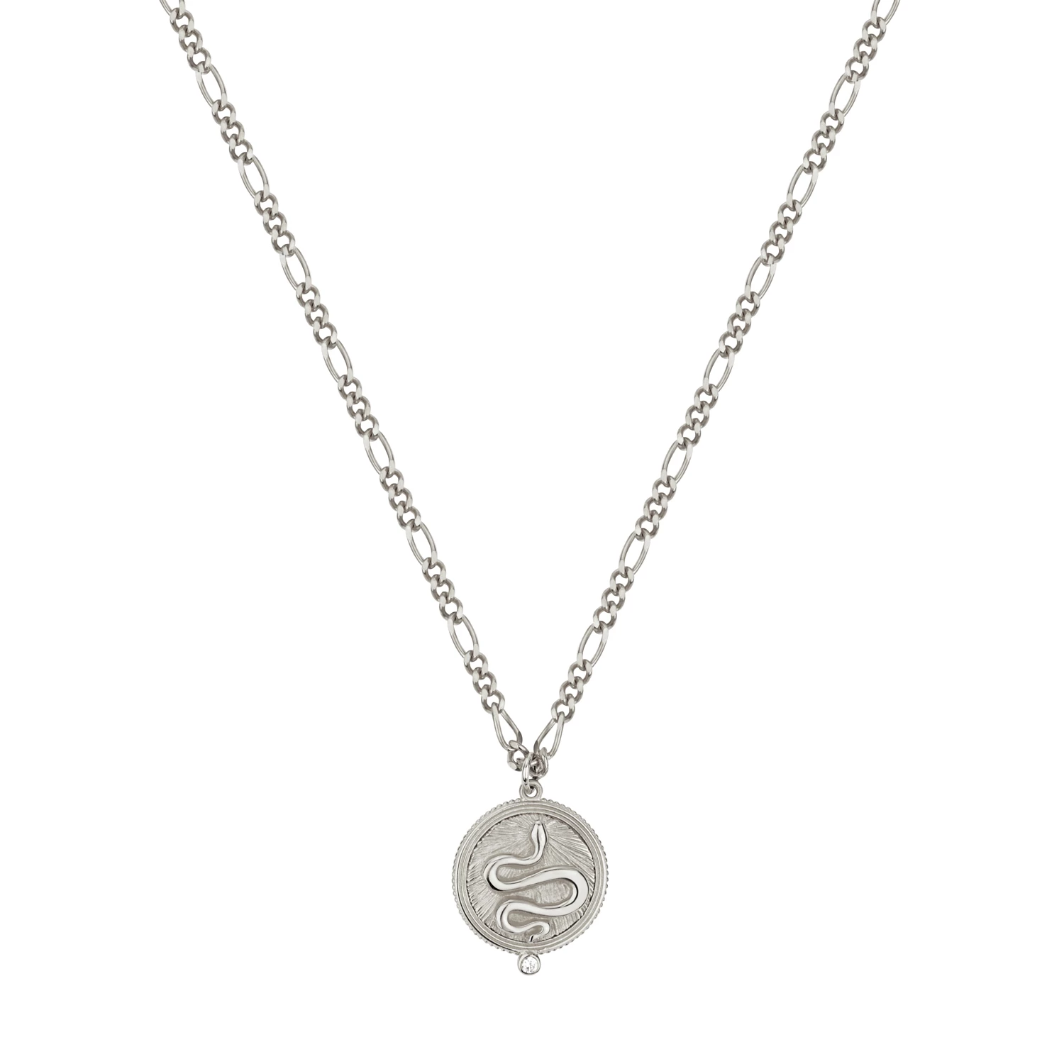 Zoe and Morgan Wisdom Necklace Silver with White Zircon 2 Zoe and Morgan Wisdom Necklace Silver with White Zircon