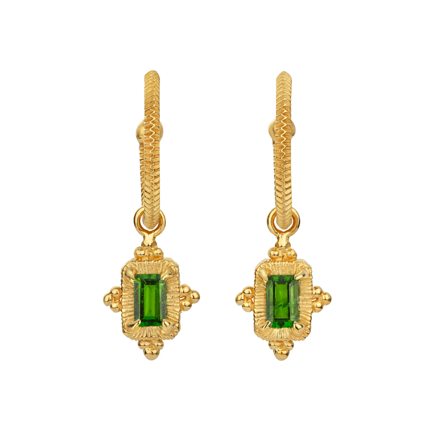 Zoe and Morgan Marina Earrings Gold with Chrome Diopside 3 Zoe and Morgan Marina Earrings Gold with Chrome Diopside