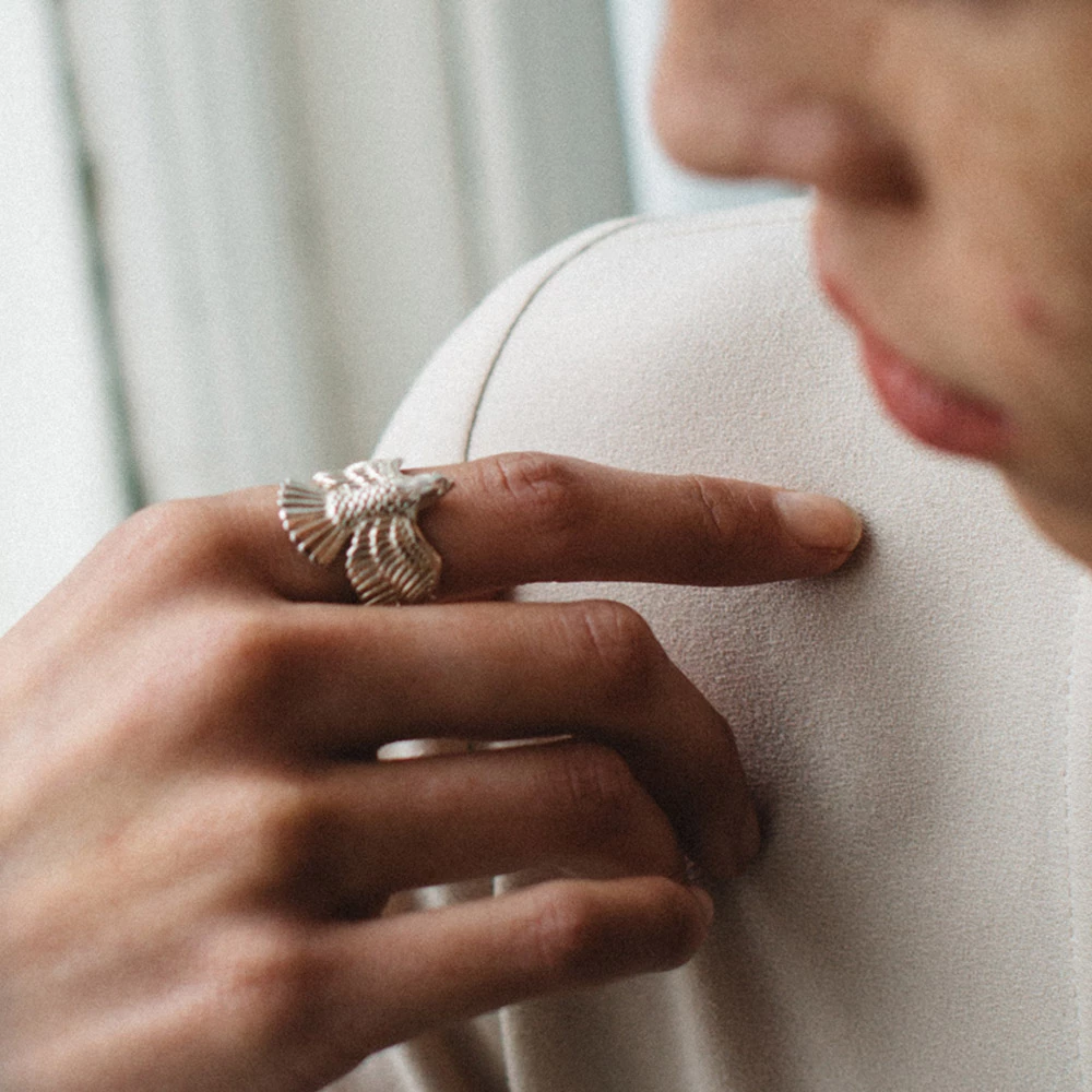 Zoe and Morgan Silver Falcon Ring 5 Zoe and Morgan Silver Falcon Ring
