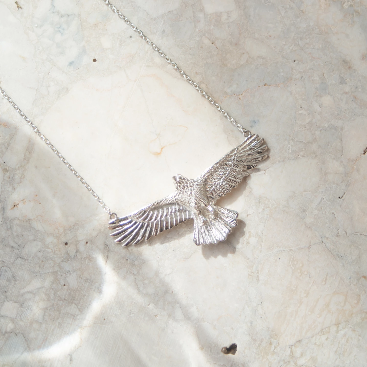 Zoe and Morgan Eagle Necklace Silver 1 Zoe and Morgan Eagle Necklace Silver