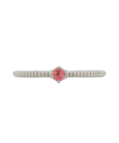 Zoe and Morgan Anchored Stacker Ring Silver with Pink Tourmaline