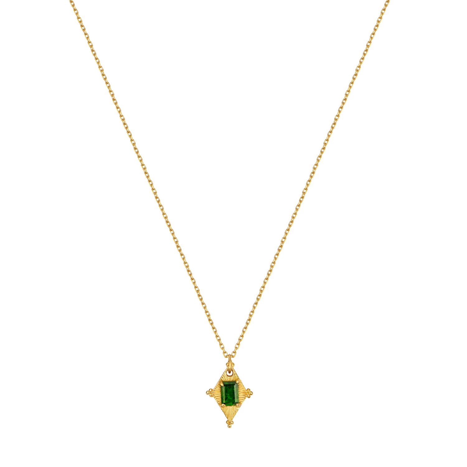 Zoe and Morgan Anastasia Necklace gold with Chrome Diopside 3 Zoe and Morgan Anastasia Necklace gold with Chrome Diopside