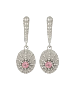 Zoe and Morgan Kina Earrings Silver with Pink Tourmaline