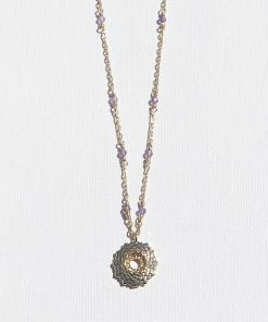 Zoe and Morgan Amethyst Crown Mala Gold Chakra Necklace 7 Zoe and Morgan Amethyst Crown Mala Gold Chakra Necklace