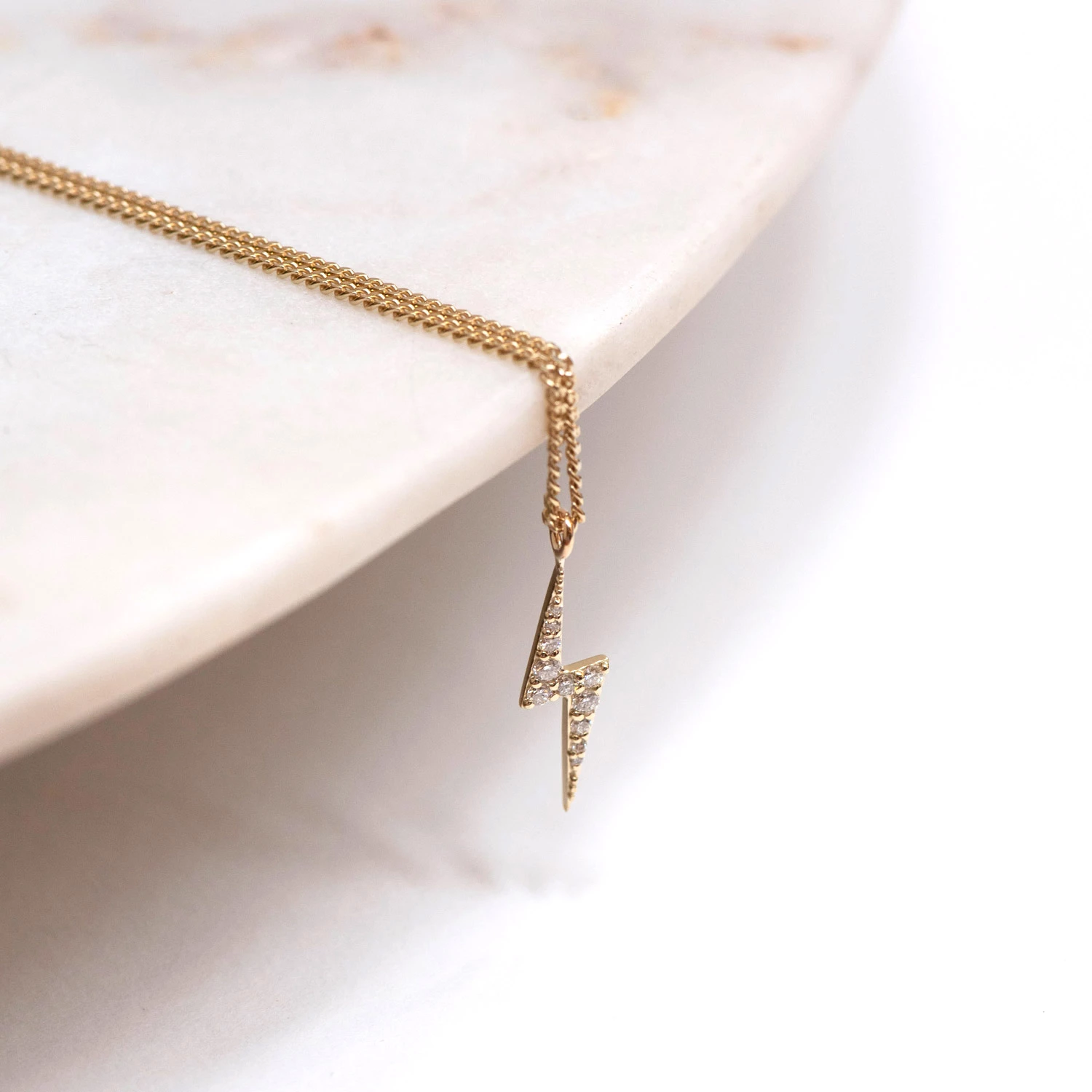 Zoe and Morgan Gold Zap Lightning Diamond Necklace 1 Zoe and Morgan Gold Zap Lightning Diamond Necklace