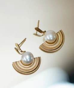 Zoe and Morgan Adella Gold and Pearl Earring