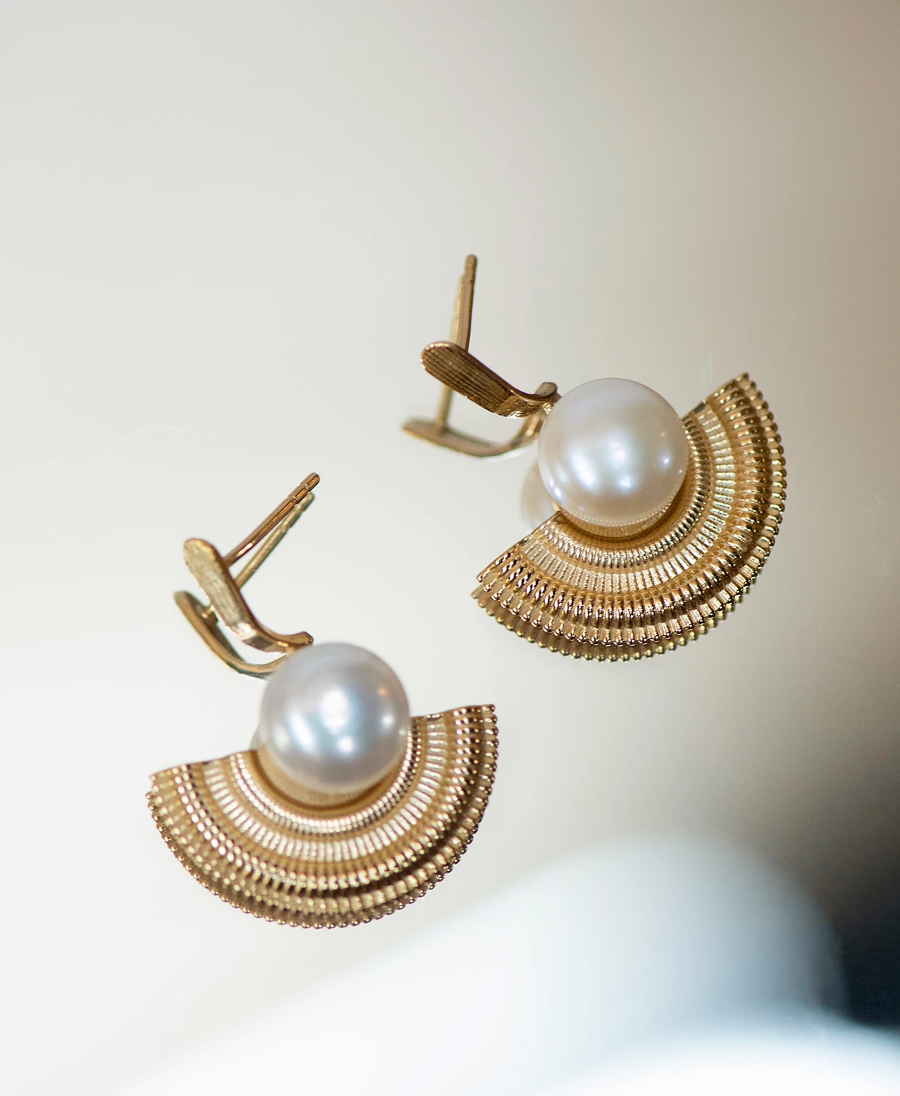 Zoe and Morgan Adella Gold and Pearl Earring 1 Zoe and Morgan Adella Gold and Pearl Earring