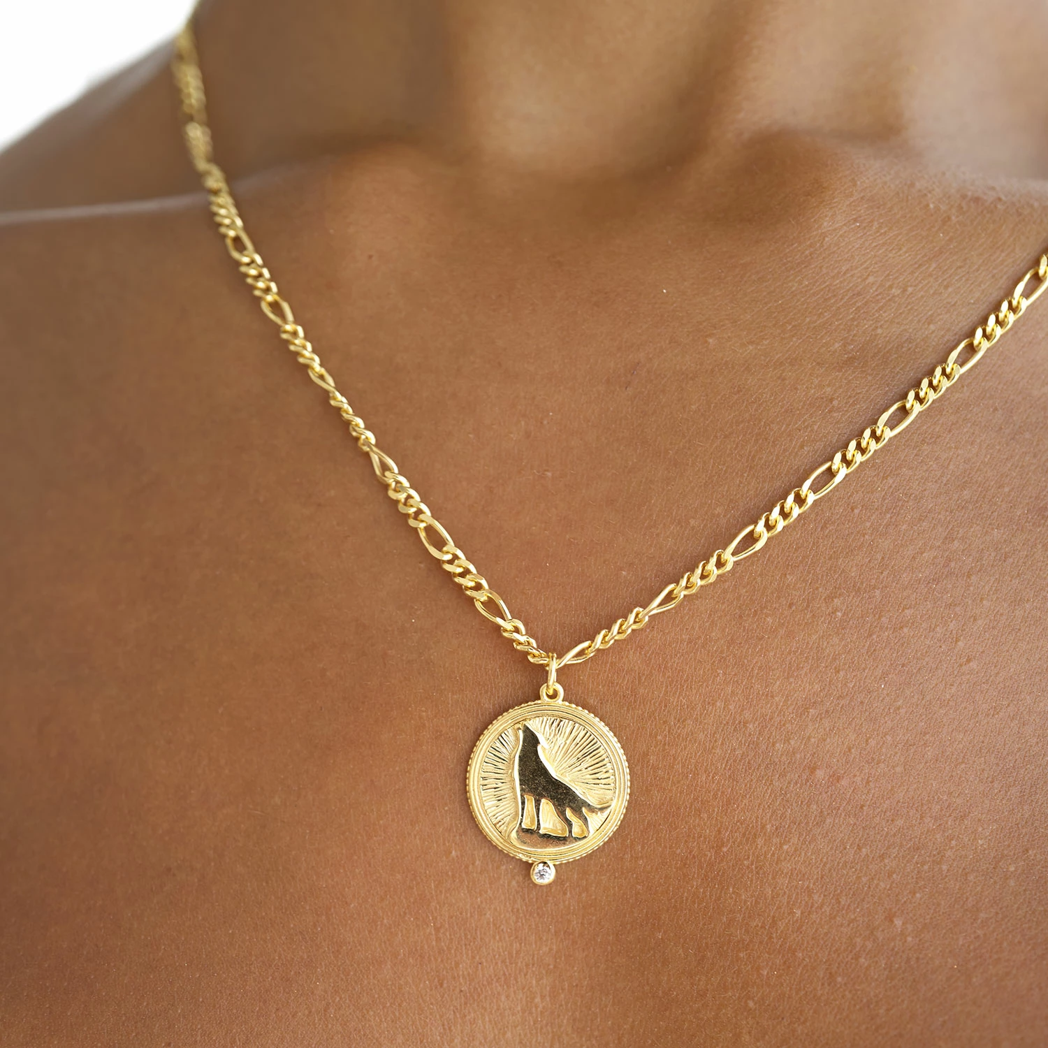 Zoe and Morgan Wild Necklace Gold with White Zircon 1 Zoe and Morgan Wild Necklace Gold with White Zircon