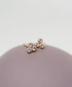 Zoe and Morgan Three Friends Single Stud Earrings