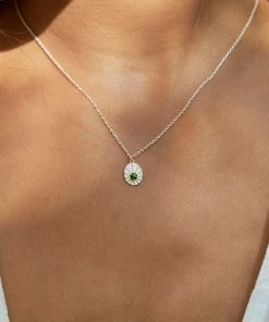 Zoe and Morgan Kina Silver Necklace Chrome Diopside