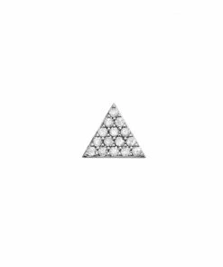 Zoe and Morgan White Gold Diamond Pyramid Single Stud Earring