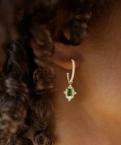 Zoe and Morgan Marina earrings silver with Chrome Diopside