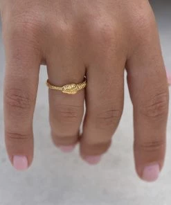 Zoe and Morgan Gold Eternity Snake Ring 9 Zoe and Morgan Gold Eternity Snake Ring