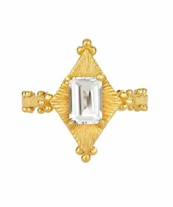 Zoe and Morgan Anastasia Ring Gold with White Topaz 6 Zoe and Morgan Anastasia Ring Gold with White Topaz