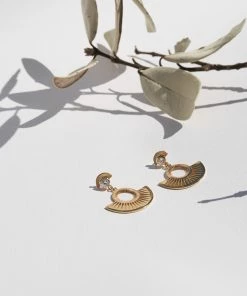 Zoe and Morgan Gold With White Zircon Pocket Full Of Sunshine Earrings