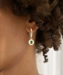 Zoe and Morgan Vera Earrings Silver with Chrome Diopside